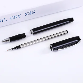 0,5 мм Черная Офисная Гелевая ручка Для обучения Плавному Письму Непрерывная Металлическая Ручка для подписи Канцелярские принадлежности Для обучения