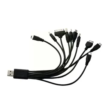 10 В 1 Портативный USB-кабель для зарядного устройства 30PIN/3,5 мм/USB/Micro USB/HDMI/mini USB с Несколькими Датчиками зарядки Для смартфона O7D5