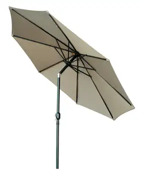 10-дюймовый зонт для патио с поворотной рукояткой, коричневый