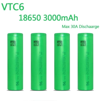 100% оригинальный 3,7 В 18650 аккумулятор 3000 мАч литий-ионный аккумулятор 18650 для VTC6 30A 3000 мАч для Sony игрушки инструменты фонарик