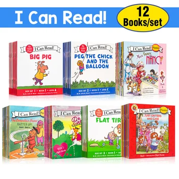 12 Книг/Набор I Can Read Phonics Английские слова Обучающие Книги Story Pocket Для Детей Монтессори Обучающие Классные Учебные Пособия