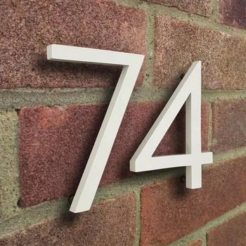 15-сантиметровый Большой Белый Плавающий знак с номером дома, Современная Вывеска с номерами дверей, Домашний Уличный Номер Huisnummer Numeros Casa Address # 0-9