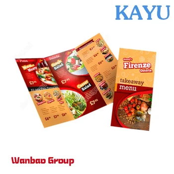 18040506 Yiwu Изготовленный на заказ коммерческий плакат листовка флаер печать меню еда на вынос оптовая печать