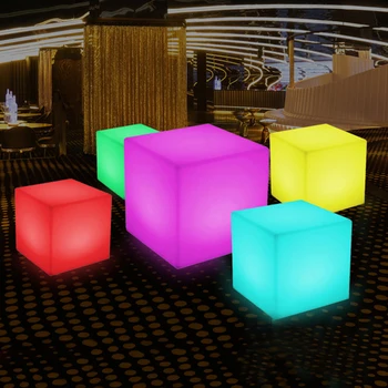 1ШТ 40 см RGBW Беспроводной светодиодный светильник-куб с дистанционным управлением, мебель со светодиодной подсветкой, светильник-табурет для вечеринки, свадебного праздничного декора