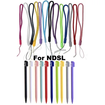 2 в 1, 10 цветов, Многоцветная Пластиковая Ручка с сенсорным экраном, Стилус, Портативная Ручка, Набор сенсорных ручек для NDSL DS LITE с Ремешком для рук