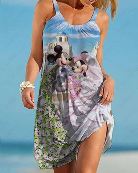 2022 Новое Платье Disney Dumbo, Vestidos Mujer, Винтажное женское платье, Летнее Вечернее платье на бретельках с высокой талией, Платье-комбинация