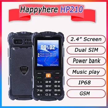 2023 Ip68 водонепроницаемые Мобильные Телефоны Powerbank 3000mAh Аккумулятор Фонарик celulares с двумя SIM-картами Прочный Ударопрочный Кнопочный телефон