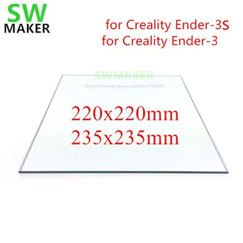 220/235 мм Боросиликатное стекло кровать 3 мм/4 мм толщина для Creality Ender-3/3 S 3D принтер часть коврик поверхность Кровать с подогревом