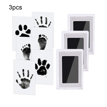 3 предмета в комплекте, чернильная подушечка с отпечатком детской руки, штамп животного, реквизит для фотосъемки
