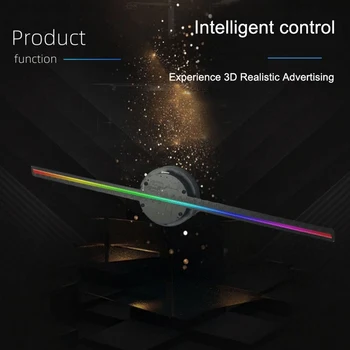 3D Голографический проектор Веерообразный Рекламный Дисплей с дистанционным управлением, Вентилятор с голограммой, Голографическая лампа С подсветкой рекламного логотипа