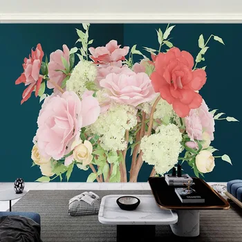 3D-настенная роспись любого размера, Современный цветочный фон для телевизора, Настенная Гобеленовая фреска Papel De Parede, Домашний декор для стен спальни