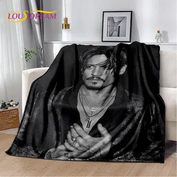 3D Печать Мягкое плюшевое одеяло серии Johnny Depp, Фланелевое Одеяло, Покрывало для гостиной, спальни, кровати, Дивана, чехла для пикника