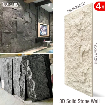 4 шт 120x60 см высокая имитация камня 3D наклейки на стены каменный узор обои настенное покрытие гостиной 3D настенная панель плесень плитка