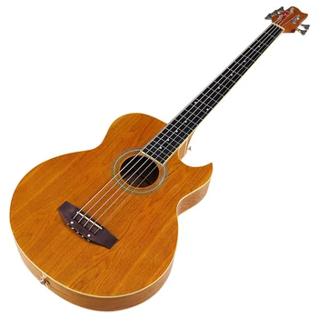 43-дюймовая электроакустическая бас-гитара с корпусом из ясеневого дерева, 5-струнная электрическая народная бас-гитара с эквалайзером