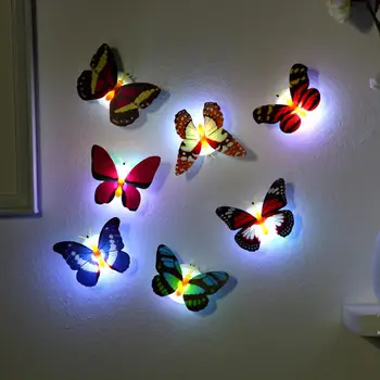 5 шт. Ночник с бабочкой, семицветная подсветка, креативные настенные светильники, светодиодные прикроватные тумбочки для спальни, декоративные лампы для гостиной, внутреннее освещение