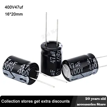 5шт 400 В 47 мкФ 16 * 20 мм алюминиевый электролитный конденсатор с низким ESR 47 мкф 400 В Электрические конденсаторы 20%