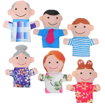 6 шт. Плюшевые игрушки-фигурки Семейные Ручные куклы Набор Кукол для малышей Ткань Детская работа