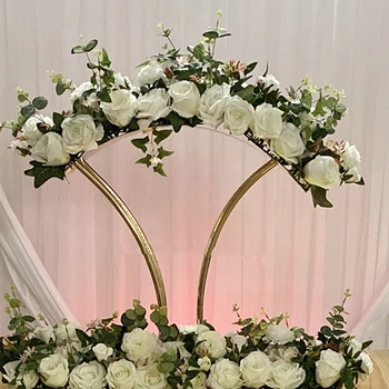 60 см высотой) Золотая металлическая геометрическая ваза в рамке, подставка для цветов, свадебное украшение, цветочная рамка для свадьбы AB0863