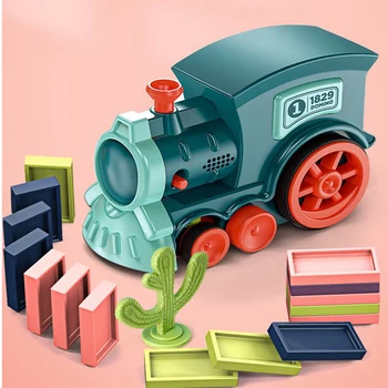60 Шт., игрушечный поезд Домино, Домино с автоматической укладкой Домино, детский обучающий набор игрушек для раннего обучения, подарок для мальчиков