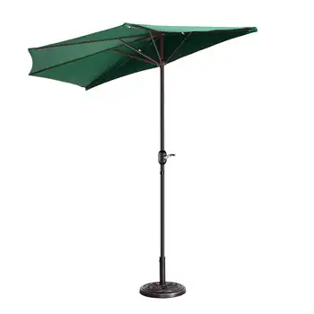 9-футовый половинный зонт для балкона, веранды или палубы, лесной зеленый