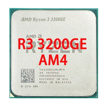 AMD Ryzen 3 3200GE R3 3200GE 3,3 ГГц Четырехъядерный четырехпоточный процессор мощностью 35 Вт Процессор L3 = 4M YD3200C6M4MFH с разъемом AM4