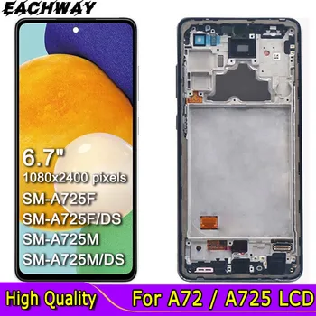 AMOLED Для Samsung Galaxy A72 ЖК-дисплей с Сенсорным экраном, Дигитайзер Для Samsung A72 LCD A725 A725F/DS SM-A725F ЖК-экран