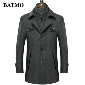 BATMO 2021, новое поступление, зимний мужской утепленный тренч из высококачественной шерсти, мужские серые шерстяные куртки размера плюс M-4XL, 1933