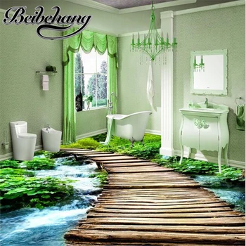 beibehang papel de parede Изготовленная на заказ 3D напольная роспись для ванной комнаты, нескользящая водонепроницаемая утолщенная самоклеящаяся наклейка из ПВХ