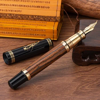 Duke 551 Деревянная авторучка для каллиграфии с изогнутым пером, металлическая ручка большого размера, подарочная ручка для письма ручной работы из натурального дерева
