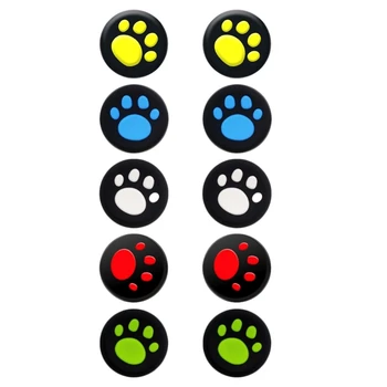 DXAB Kawaii-Чехол для кнопки игрового контроллера, 5 пар колпачков для захвата большого пальца в виде кошачьих когтей, Силиконовые колпачки для джойстика в виде кошачьей лапы для паровой палубы