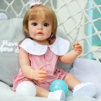 FBBD 22-дюймовые Виниловые Куклы Reborn Baby Suesue С Ручными волосами, 3D-Роспись кожи, Реалистичные Мягкие На Ощупь Куклы Для Детей