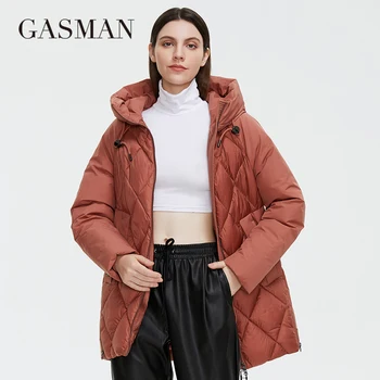 GASMAN 2022, Новая зимняя куртка, Женская коллекция, Теплая куртка средней длины Grace С необычным дизайном, Женские пальто, брендовая парка 8198