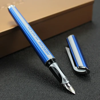 HERO 600 Металлическая синяя авторучка, модный стиль, тонкое перо 0,5 мм, деловая чернильная ручка для письма