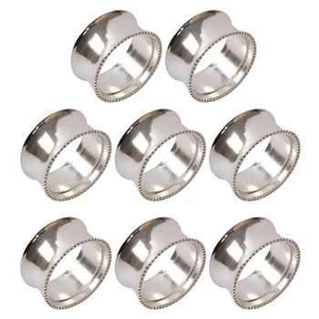 JFBL Горячие 40 штук кольца для салфеток из цинкового сплава с бисером, изящная пряжка для салфеток (серебро)