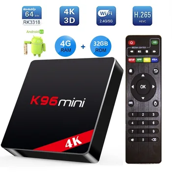 K96 Mini RK3318 Smart TV Box Android 9,0 4G 64GB 32G 4K Wifi BT Игровой медиаплеер K96 Mini TVBOX Android10 телеприставка