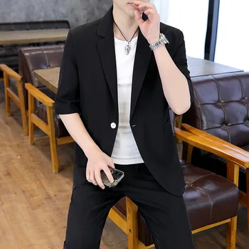 lis2671 мужская корейская версия трендовой мужской одежды с короткими рукавами
