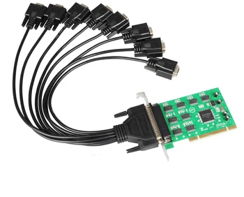 Moschip 16C1058 8-портовая последовательная PCI-карта с разветвительным кабелем PCI на 8 портов RS232 DB9, преобразователь промышленной карты ввода-вывода