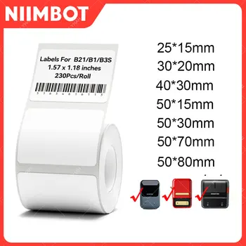 Niimbot B1 B21 B203 B3S бумага для печати термоэтикетка бумага бирка для одежды цена товара наклейки для продуктов питания бумага со штрих-кодом трехслойная