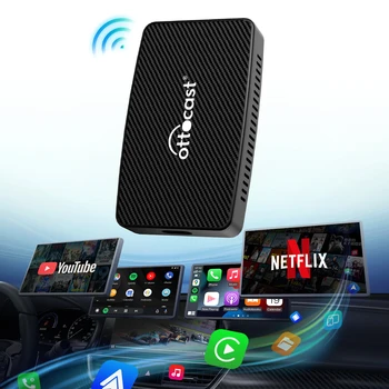 OTTOCAST Play2Video Беспроводной адаптер CarPlay Android Auto All-in-one, встроенный в Автомобильный адаптер для воспроизведения видео Youtube Netflix