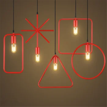 SANBUGM Скандинавские Современные креативные подвесные светильники с одной головкой Для Магазина одежды, ресторана, гостиной, прихожей, бара, Геометрические лампы