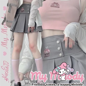 Sanrio hello Kitty My Melody Kuromi бюстгальтер-слинг, маленький жилет, универсальная плиссированная юбка JK, дышащий облегающий жилет, подарок