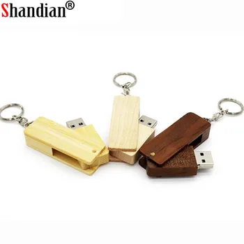 SHANDIAN personality деревянный USB флэш-накопитель креативный подарок 1ШТ бесплатный пользовательский логотип деревянный u-диск бамбуковый флешки 4GB16GB 32GB 64G горячий