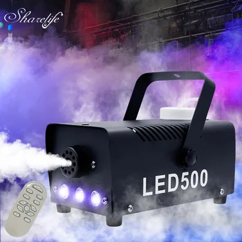 Sharelife Мини Пульт дистанционного управления мощностью 500 Вт RGB LED Цветной Портативный Эффект освещения сцены с белым дымом Противотуманная машина IR500