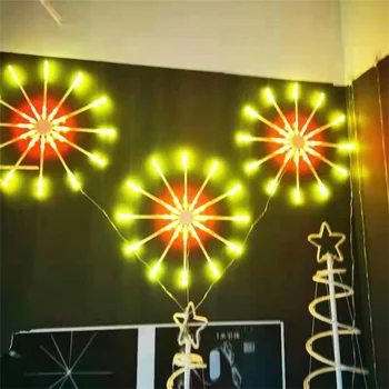 Thrisdar Dia60CM Пульт Дистанционного Управления RGB Подвесная Лампа Starburst DIY Фейерверк Сказочные Огни Вентилятор Рождественская Гирлянда Мерцающий Струнный Свет