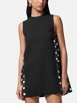 Traf 2023 женское платье из атласа с 3D принтом, свободное элегантное женское платье y2k, одежда, новый модный высококачественный жилет, пышная юбка, бюстгальтер