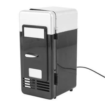 Usb-мини-холодильник с морозильной камерой для холодной доставки, usb-мини-холодильник, Маленький портативный мини-холодильник для газировки Для автомобиля, черный