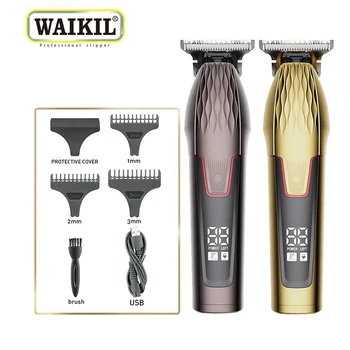 WAIKIL Мощная USB-зарядка, профессиональные машинки для стрижки волос с ЖК-дисплеем, бытовая беспроводная электрическая машинка для стрижки волос, перезаряжаемая