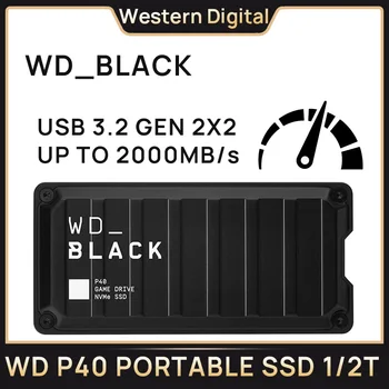Western Digital WD_BLACK P40 SSD 500 ГБ 1 ТБ 2 ТБ Портативный твердотельный накопитель USB3.2 GEN 2X2 2000 МБ/с./с для ноутбука Gamer PS5 XBOX PS4