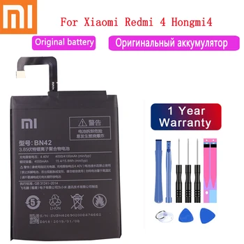 Xiao mi 100% оригинальный аккумулятор BN42 4100mAh для Xiaomi Hongmi Redmi 4 BN42, Высококачественные сменные батареи для телефона + бесплатный инструмент