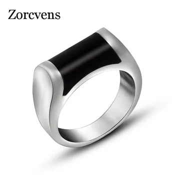 ZORCVENS, Модное мужское кольцо из нержавеющей стали, обручальные кольца черного цвета Для мужчин